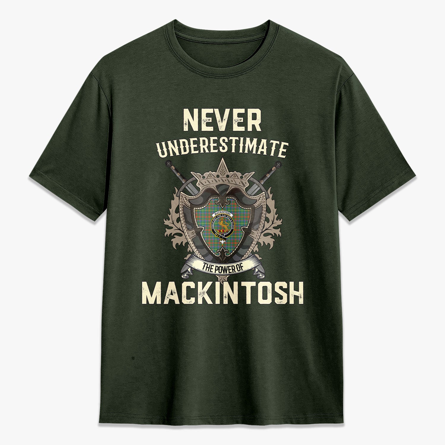 MacKintosh Hunting Ancient Tartan Crest 2D T-shirt - Never Underestimate Style