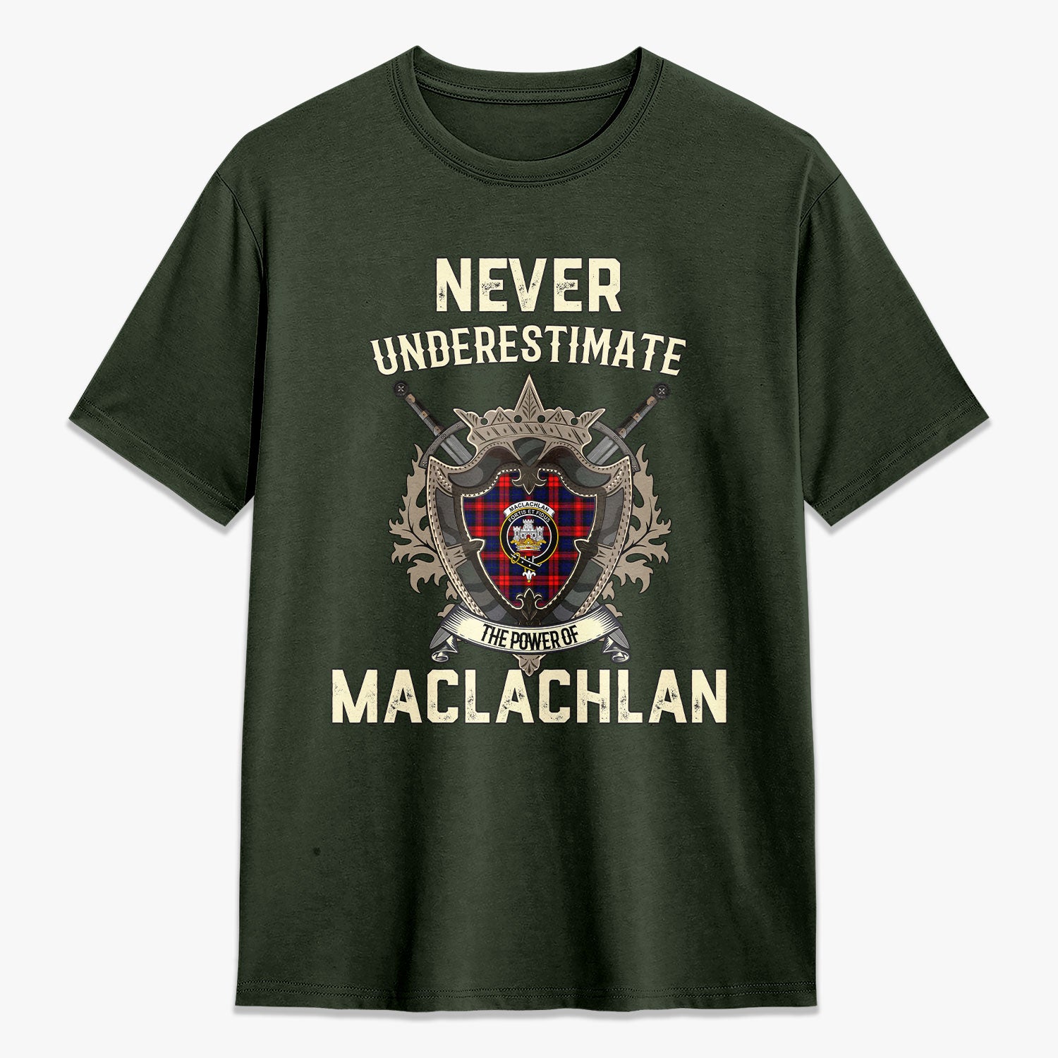 MacLachlan Modern Tartan Crest 2D T-shirt - Never Underestimate Style