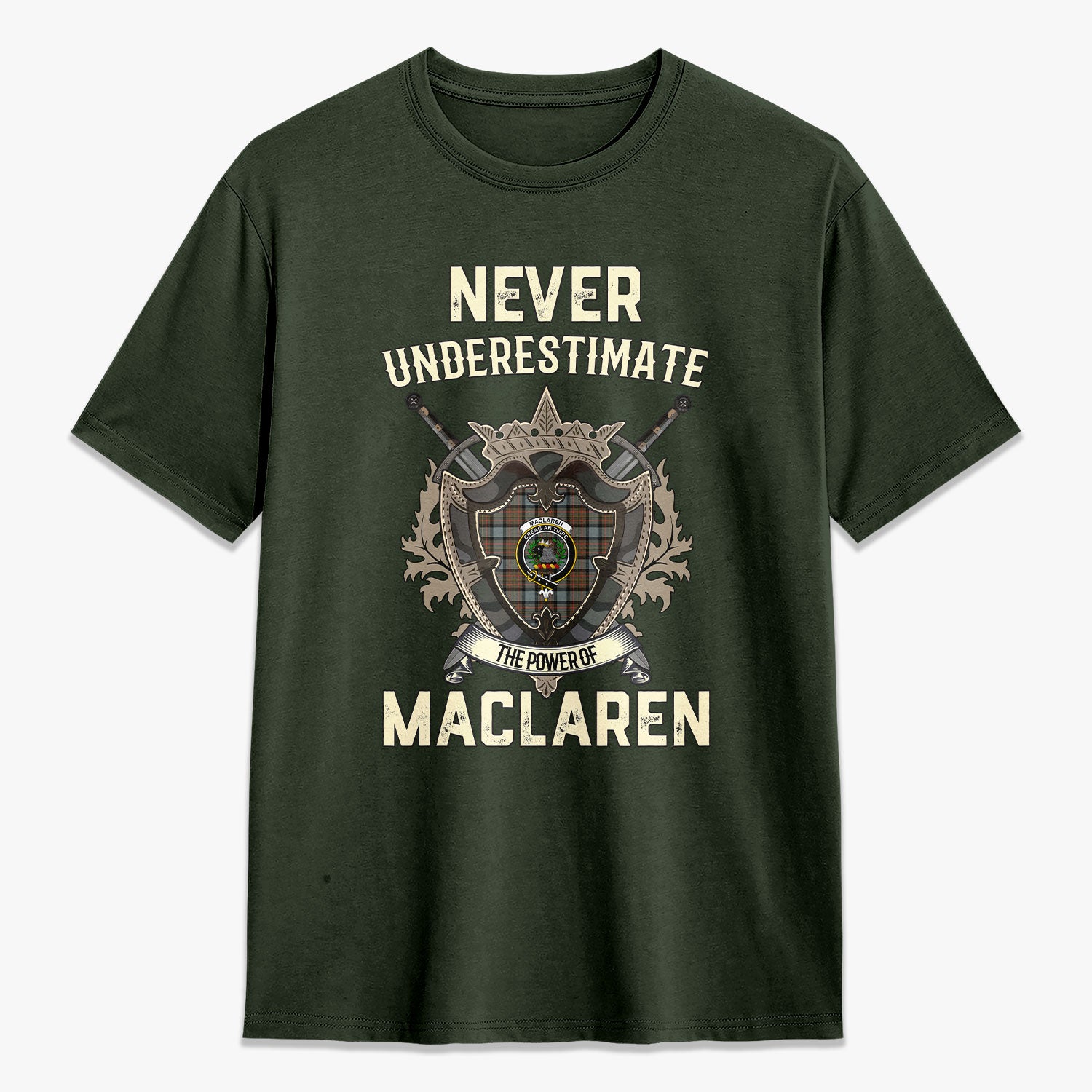 MacLaren Weathered Tartan Crest 2D T-shirt - Never Underestimate Style