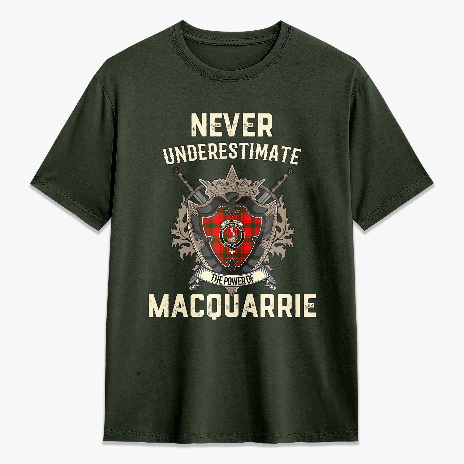 MacQuarrie Tartan Crest 2D T-shirt - Never Underestimate Style