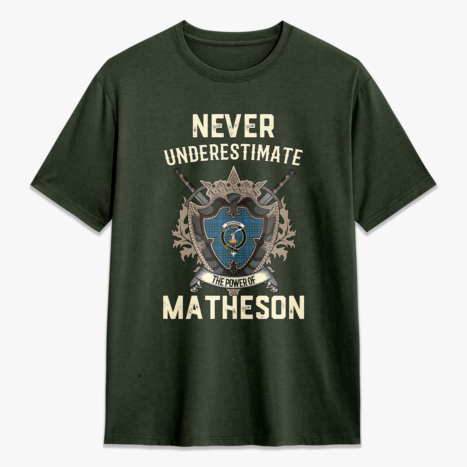 Matheson Hunting Ancient Tartan Crest 2D T-shirt - Never Underestimate Style