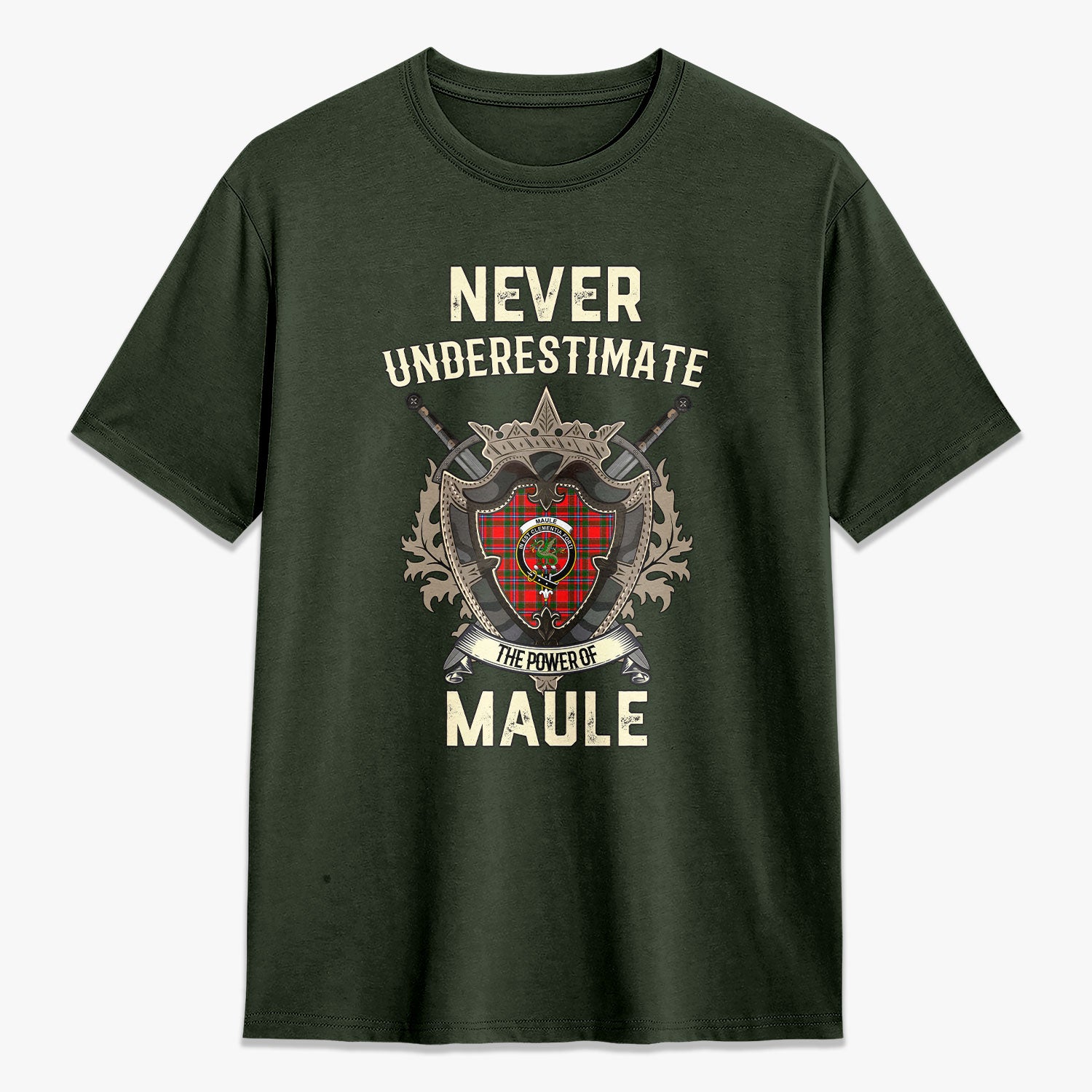 Maule Tartan Crest 2D T-shirt - Never Underestimate Style