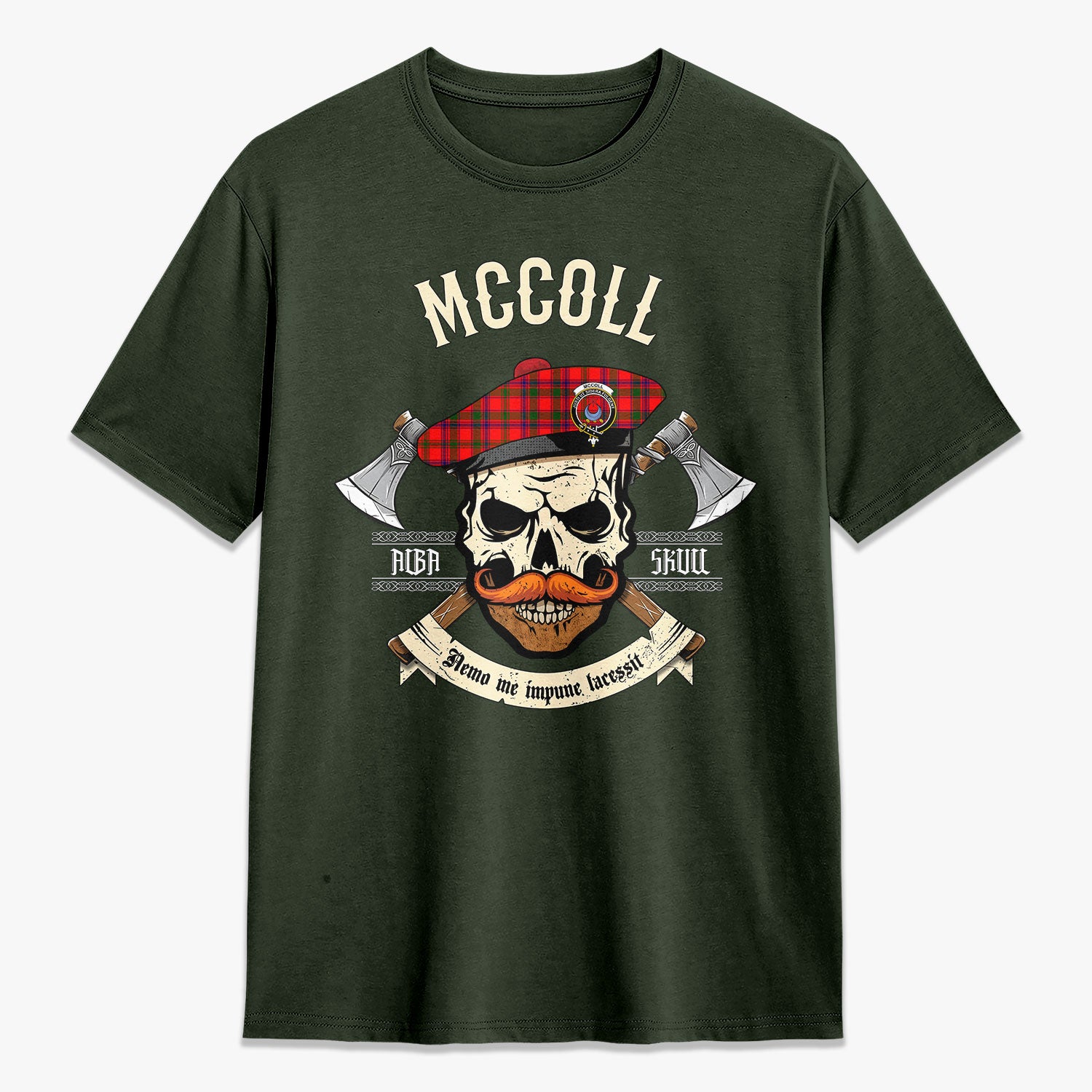 McColl Tartan Crest 2D T-shirt - Alba Skull Style