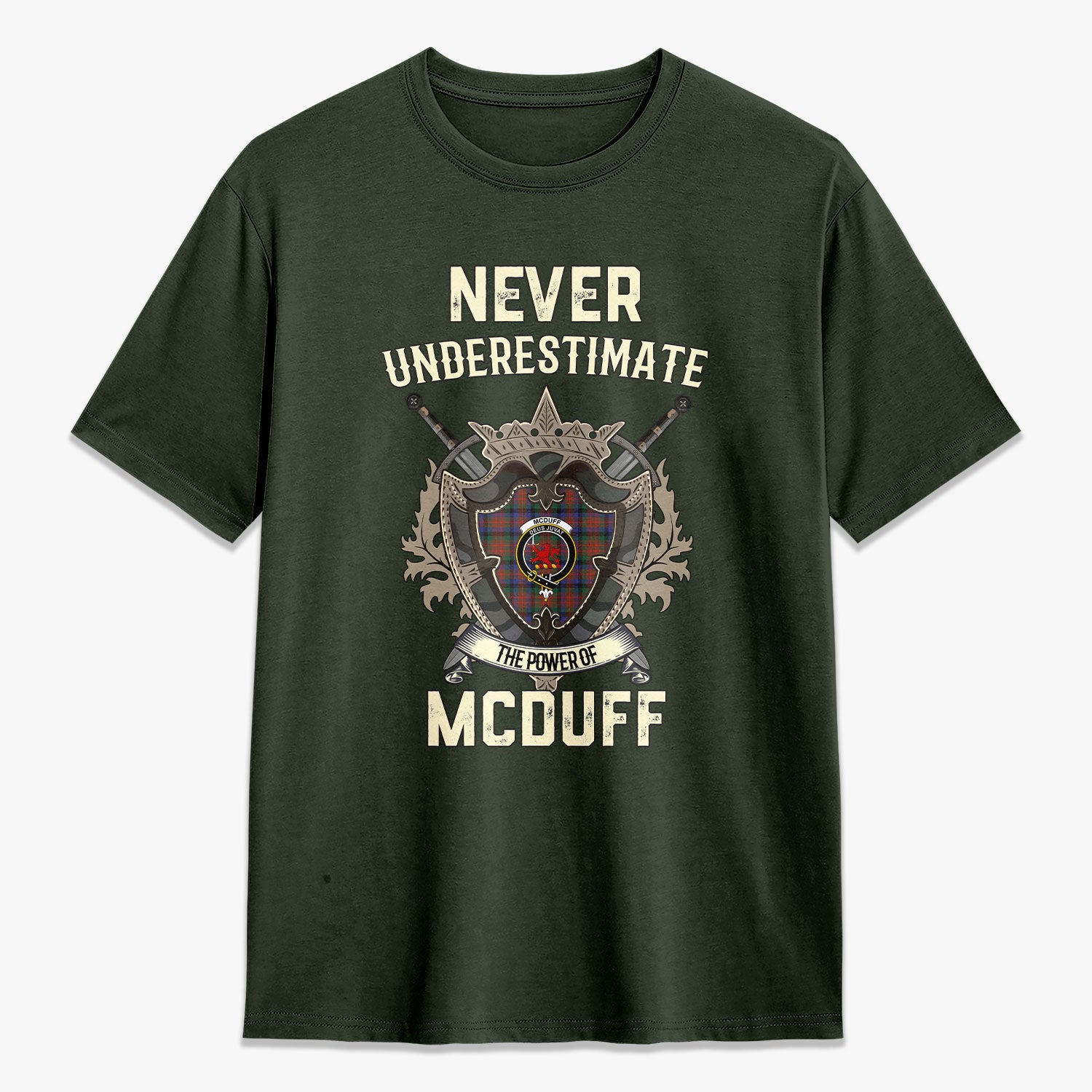 McDuff Hunting Modern Tartan Crest 2D T-shirt - Never Underestimate Style