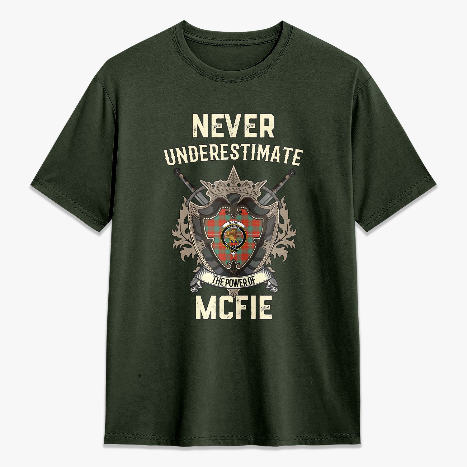 McFie Ancient Tartan Crest 2D T-shirt - Never Underestimate Style