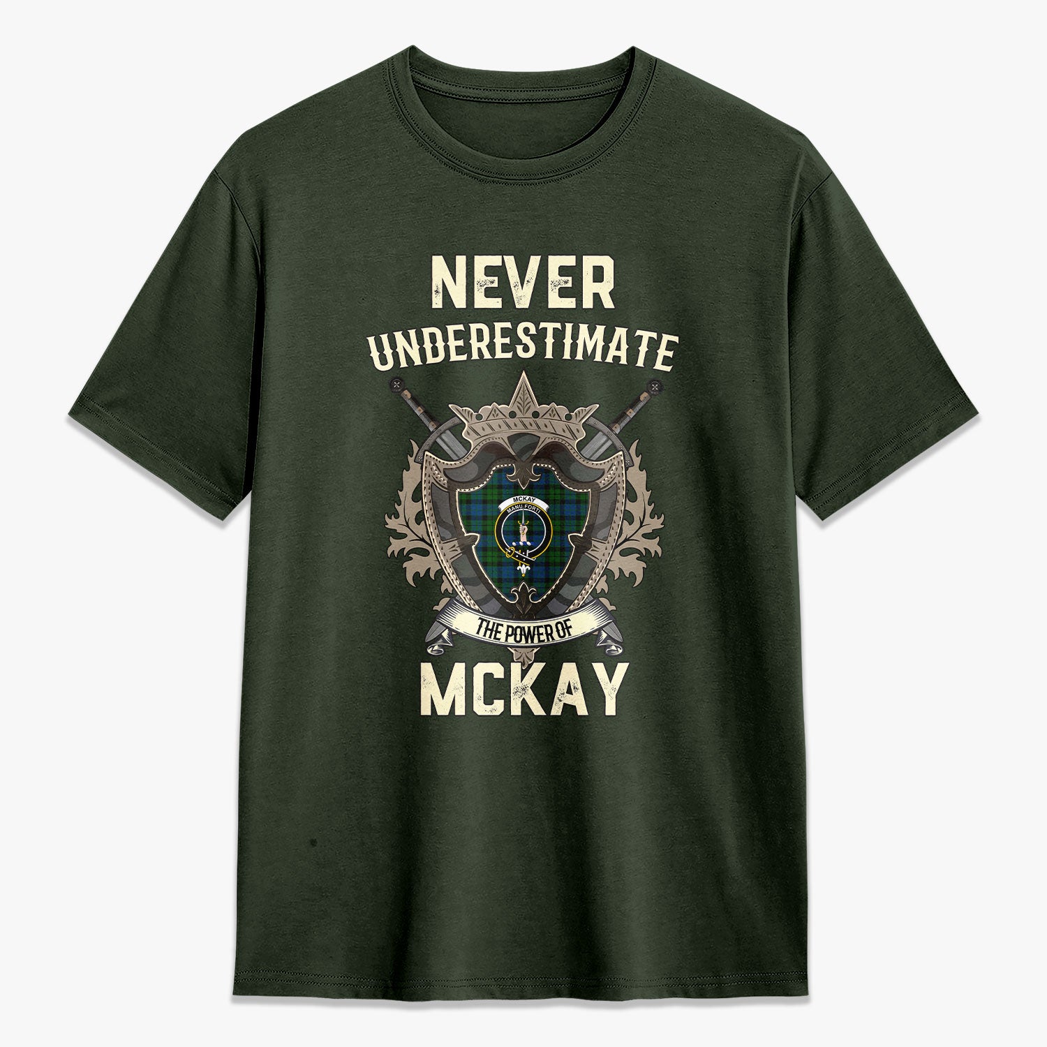 McKay Modern Tartan Crest 2D T-shirt - Never Underestimate Style