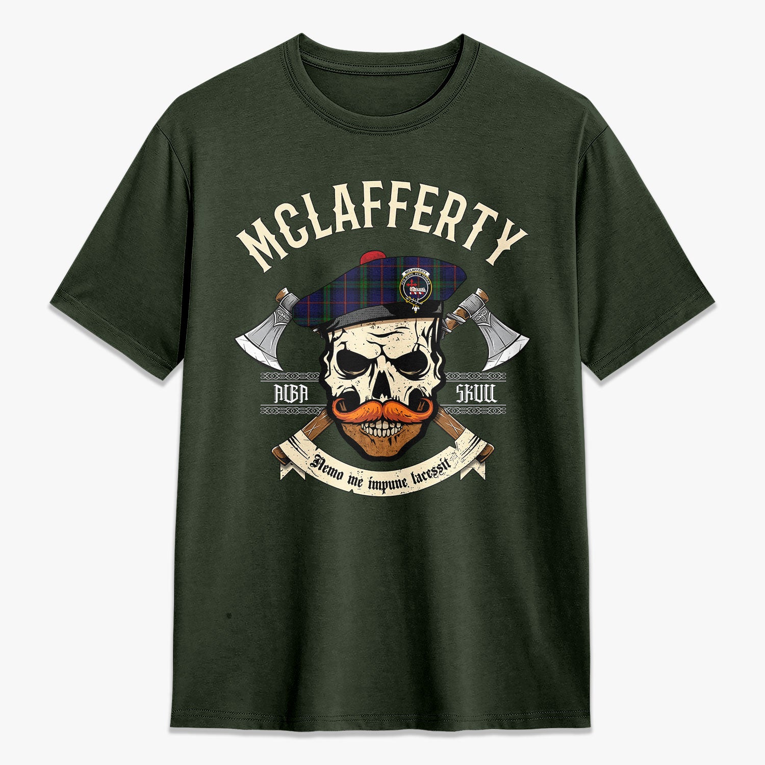 McLafferty Tartan Crest 2D T-shirt - Alba Skull Style