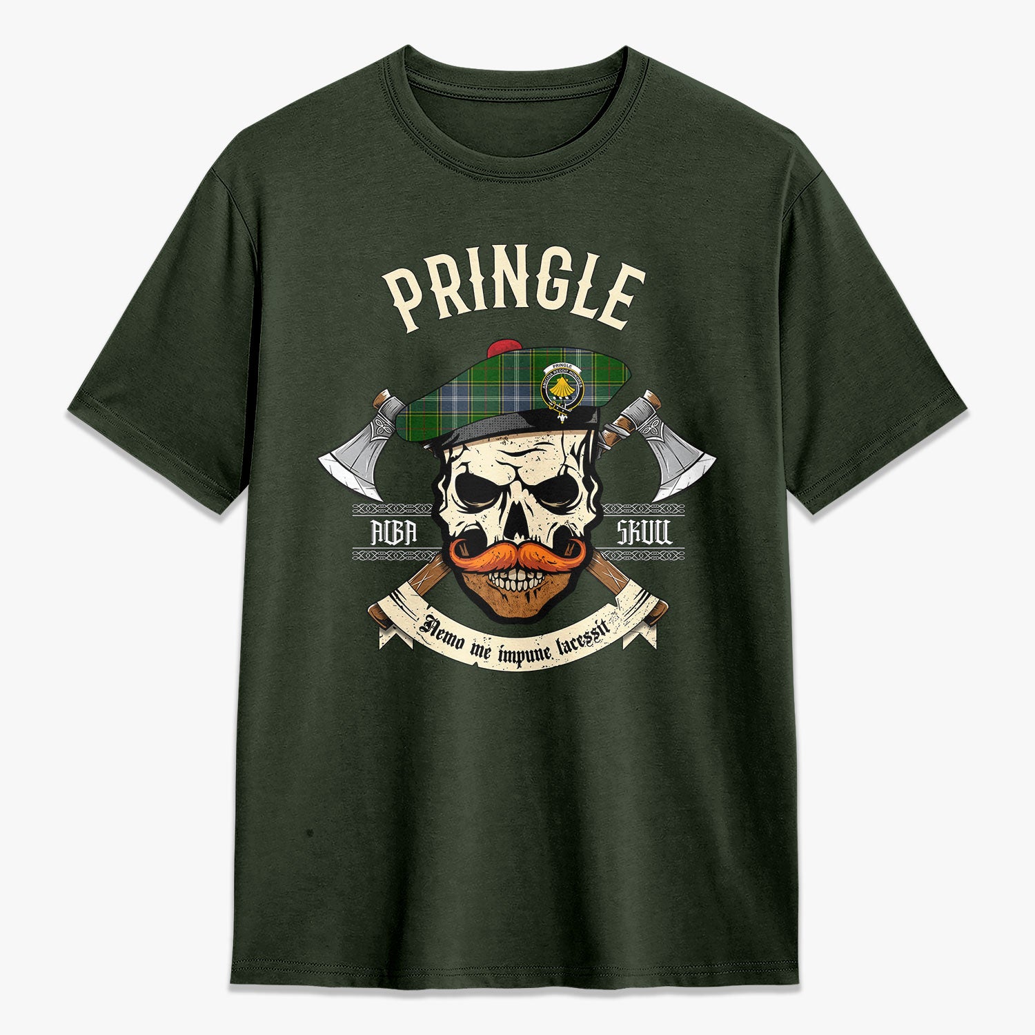 Pringle Tartan Crest 2D T-shirt - Alba Skull Style