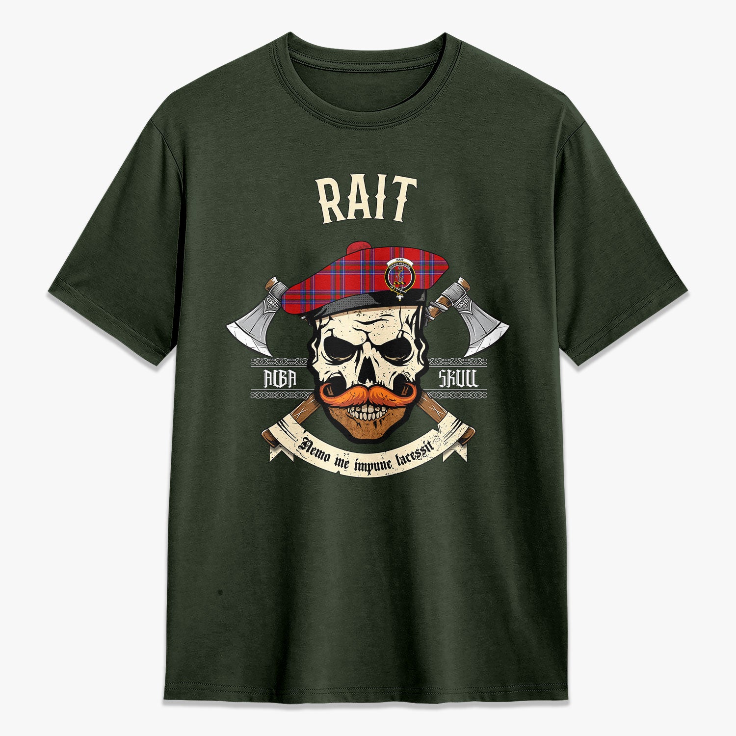 Rait Tartan Crest 2D T-shirt - Alba Skull Style