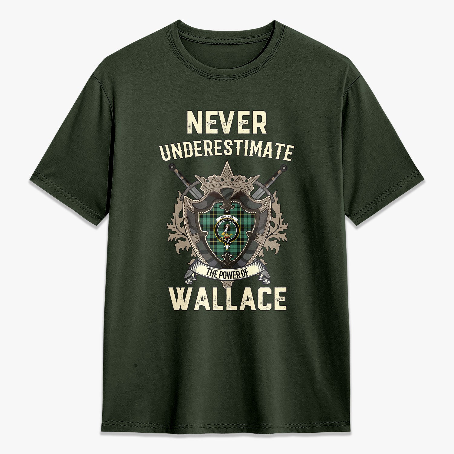 Wallace Hunting Ancient Tartan Crest 2D T-shirt - Never Underestimate Style
