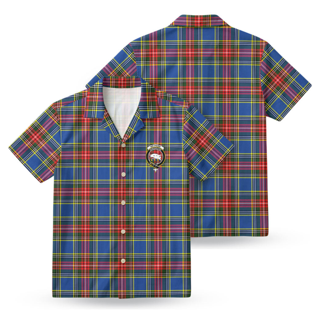 Bethune Modern Tartan Crest Hawaiian Shirt
