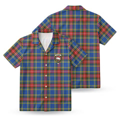 Bethune Modern Tartan Crest Hawaiian Shirt
