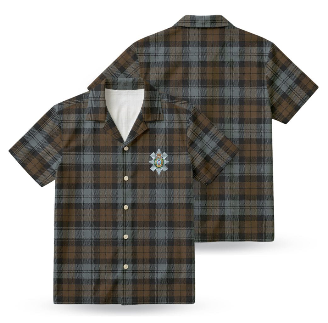 Black Watch Weathered Tartan Crest Hawaiian Shirt