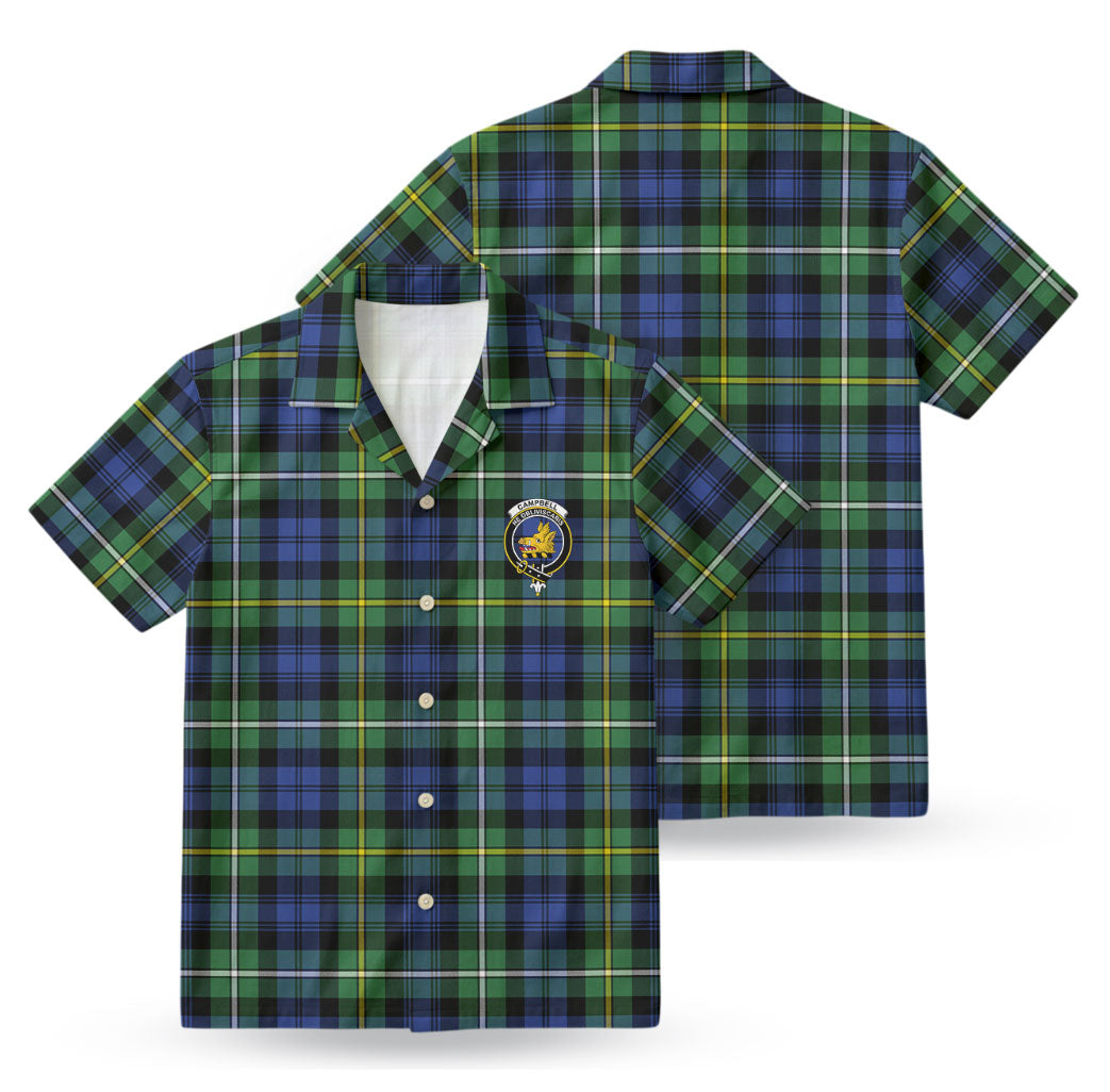 Campbell Argyll Ancient Tartan Crest Hawaiian Shirt