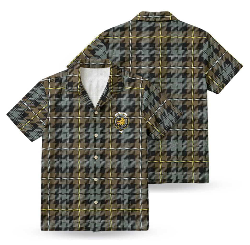 Campbell Argyll Weathered Tartan Crest Hawaiian Shirt
