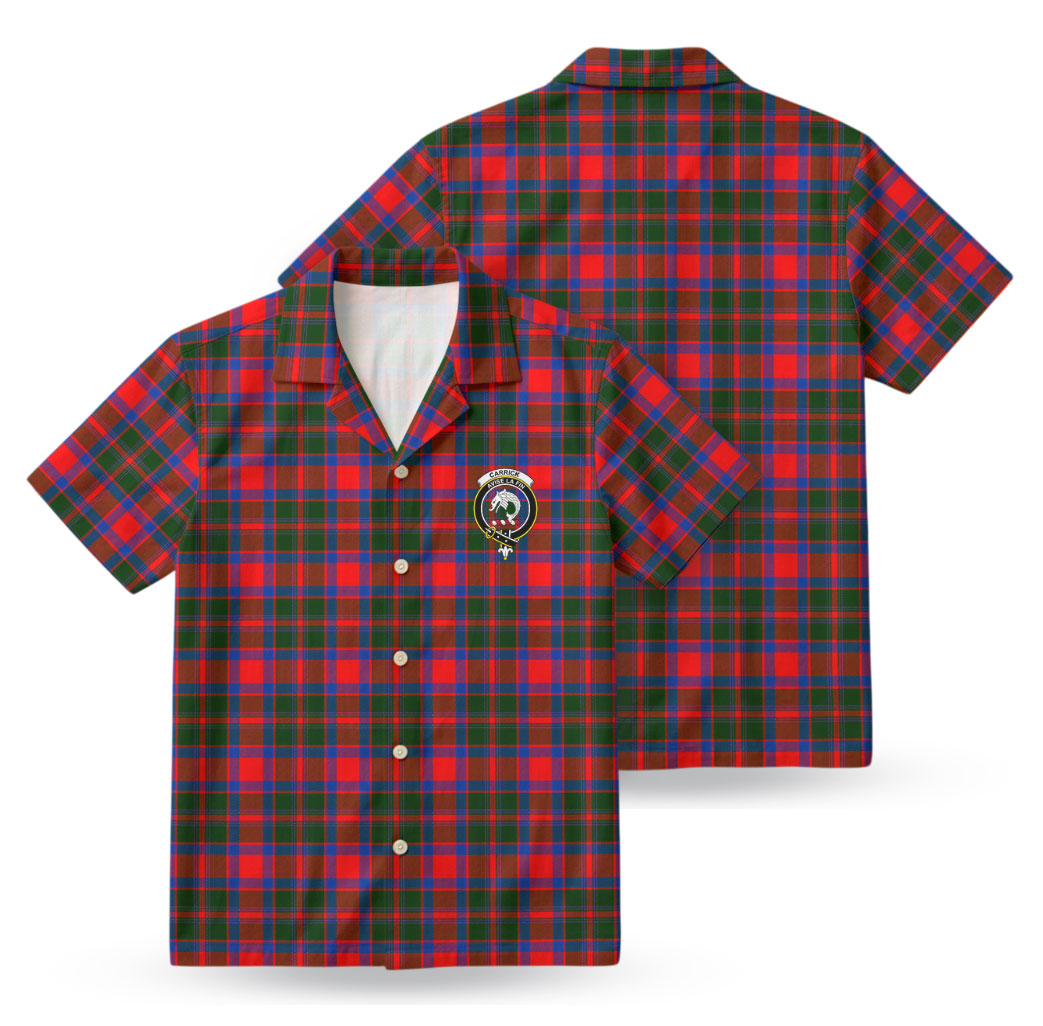 Carrick District Tartan Crest Hawaiian Shirt