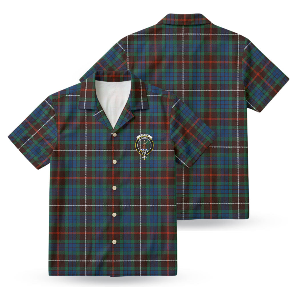 Fraser (of Lovat) Hunting Ancient Tartan Crest Hawaiian Shirt