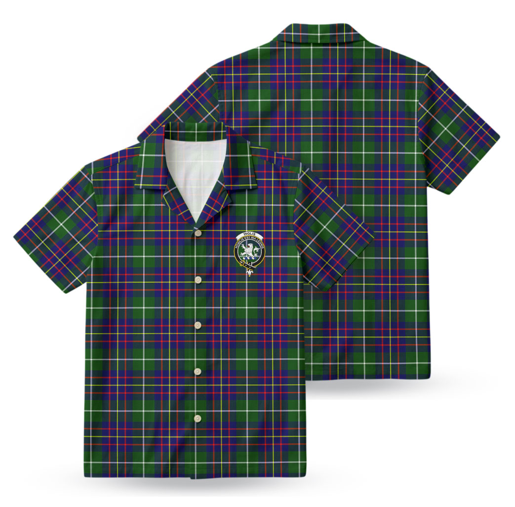 Inglis Modern Tartan Crest Hawaiian Shirt