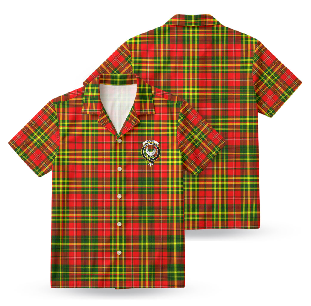 Leask Tartan Crest Hawaiian Shirt