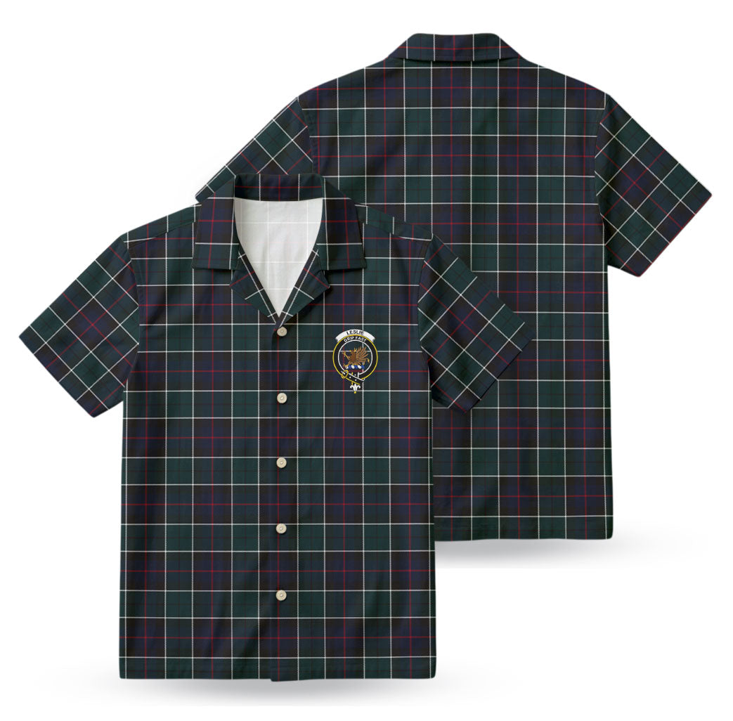 Leslie Hunting Modern Tartan Crest Hawaiian Shirt