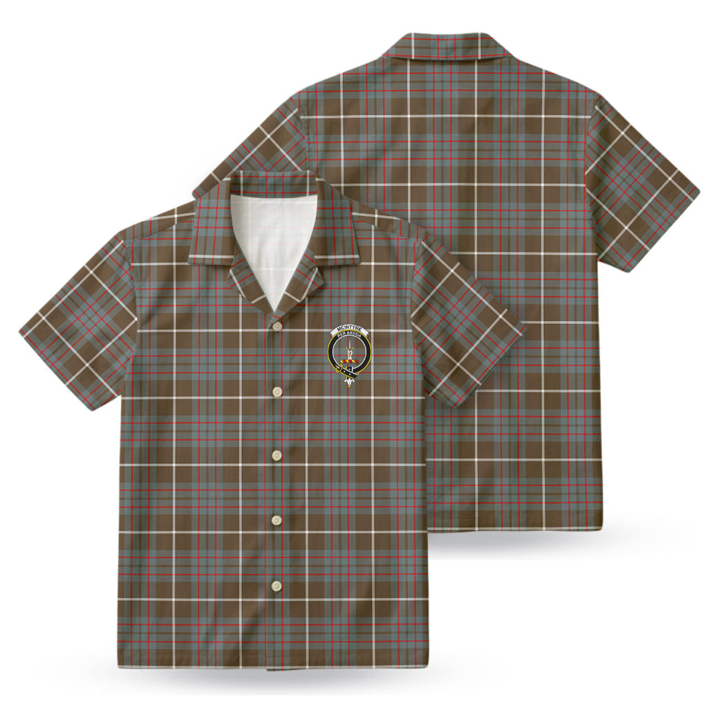 McIntyre Hunting Weathered Tartan Crest Hawaiian Shirt