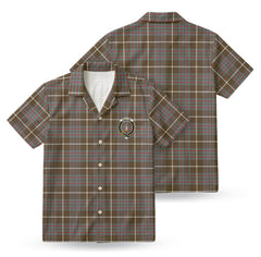 McIntyre Hunting Weathered Tartan Crest Hawaiian Shirt