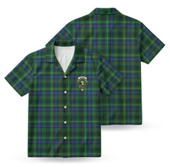 Stewart Hunting Modern Tartan Crest Hawaiian Shirt