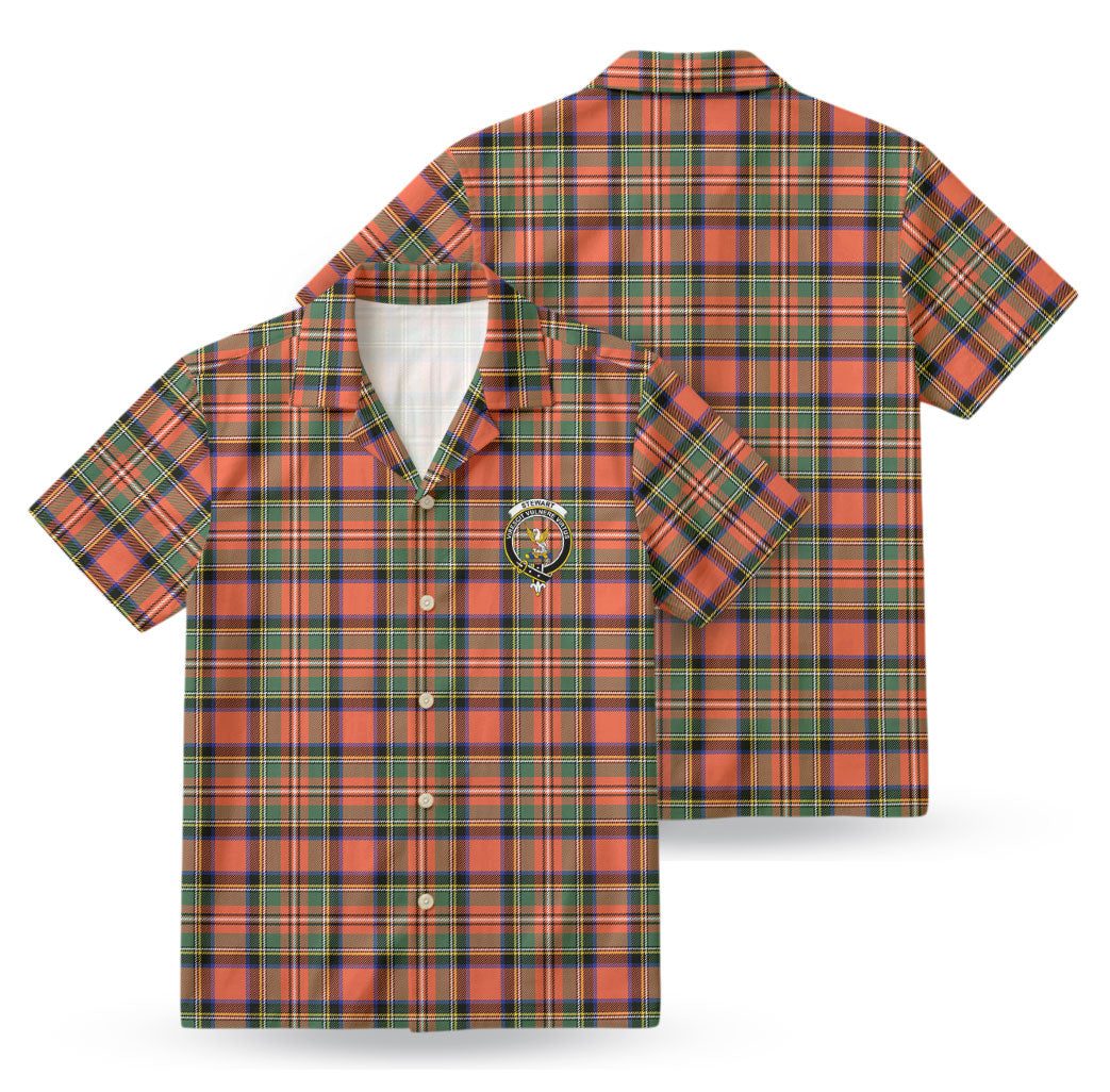 Stewart Royal Ancient Tartan Crest Hawaiian Shirt