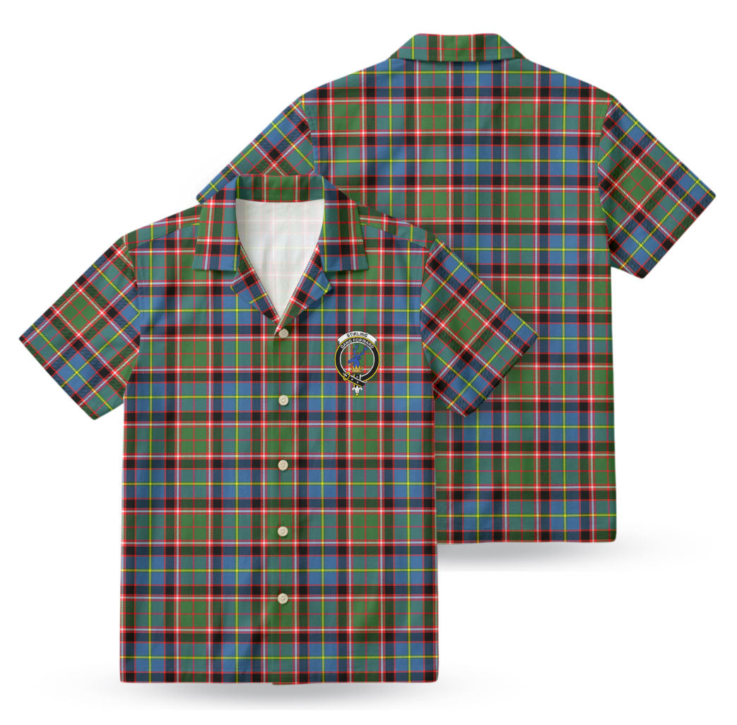 Stirling (of Cadder-Present Chief) Tartan Crest Hawaiian Shirt