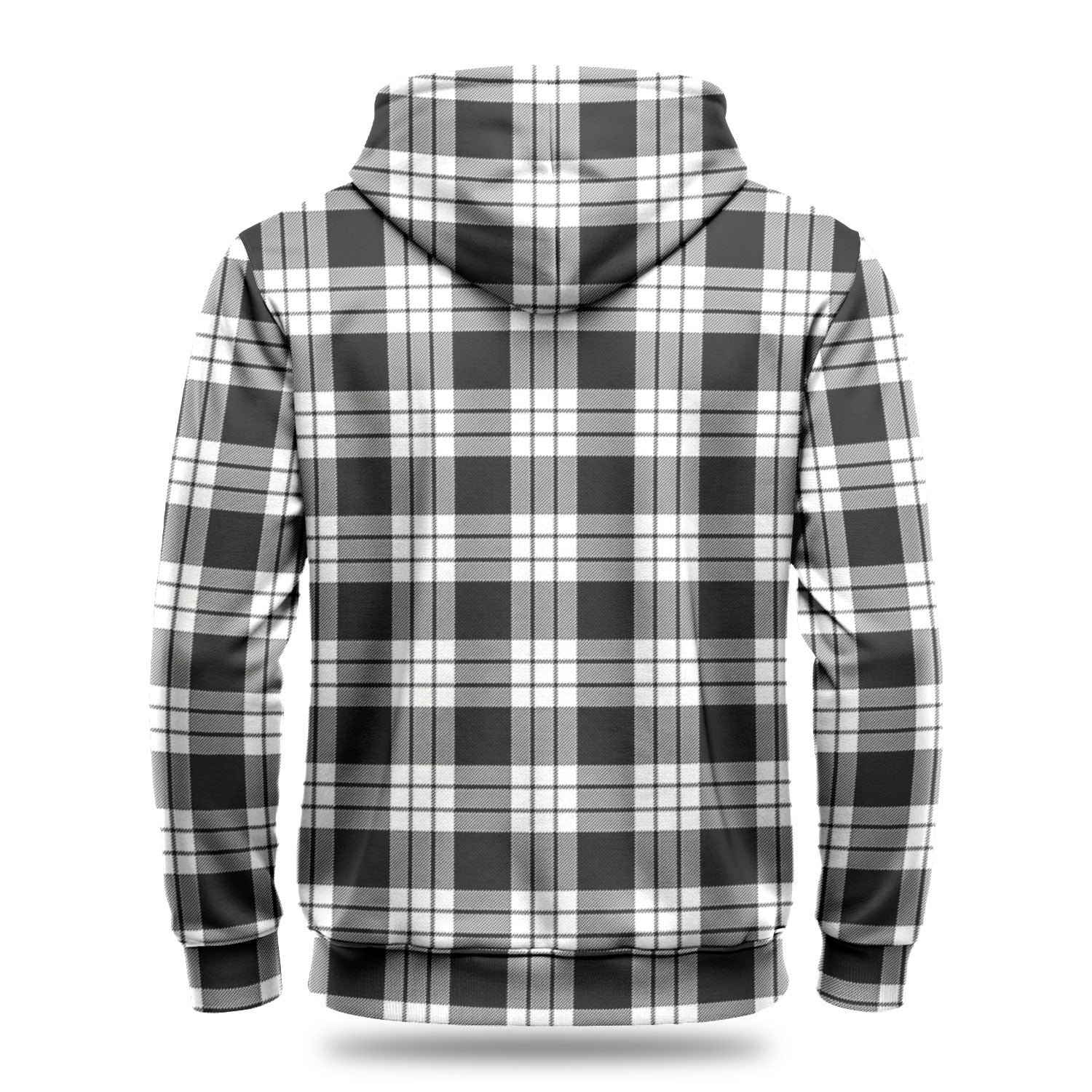 MacFarlane Black _ White Tartan Crest Hoodie