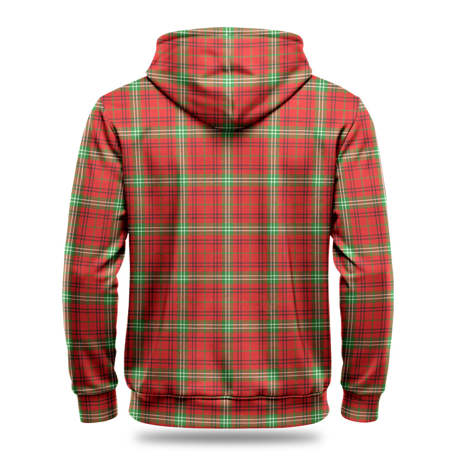 Morrison Red Modern Tartan Crest Hoodie