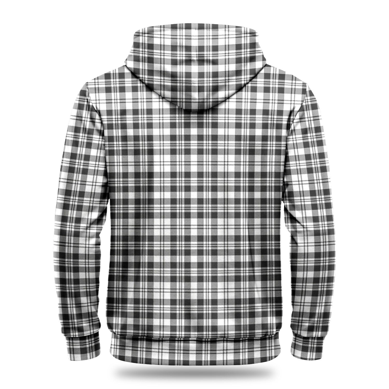 Scott Black & White Modern Tartan Crest Hoodie