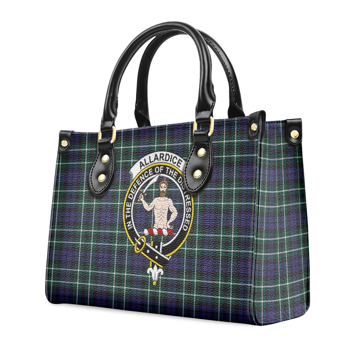 Allardice Tartan Crest Leather Handbag