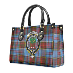 Anderson Modern Tartan Crest Leather Handbag