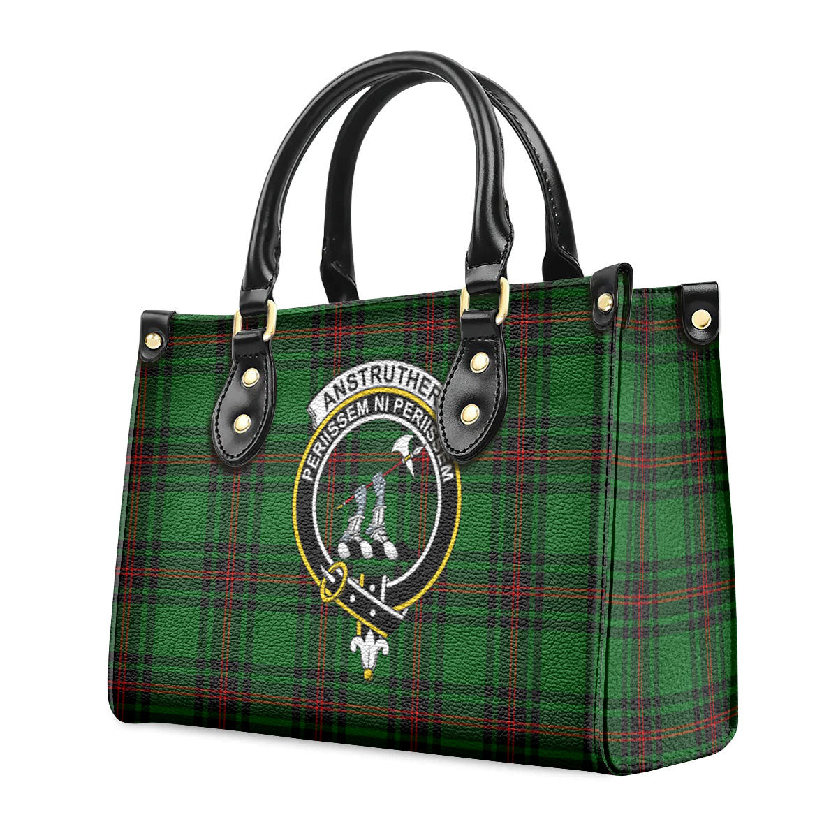 Anstruther Tartan Crest Leather Handbag