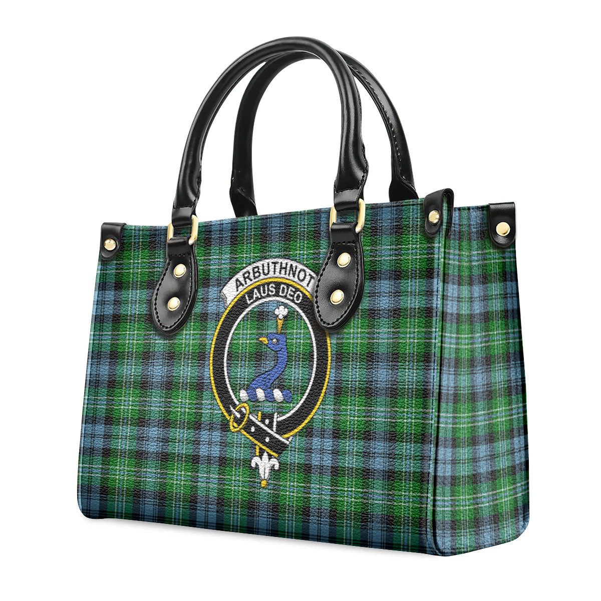 Arbuthnot Ancient Tartan Crest Leather Handbag