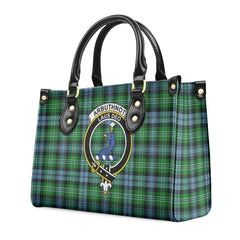 Arbuthnot Ancient Tartan Crest Leather Handbag