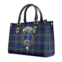 Arbuthnot Modern Tartan Crest Leather Handbag