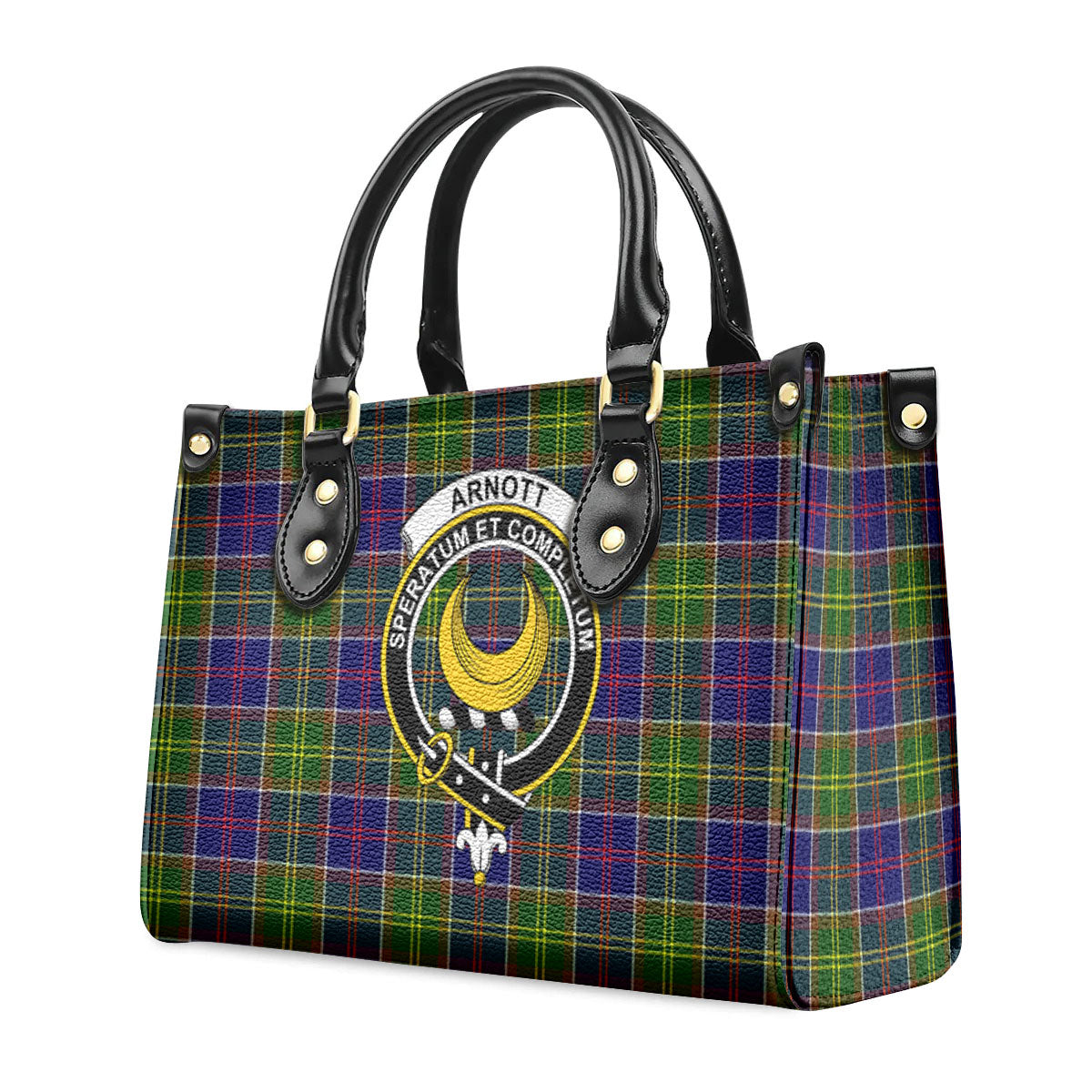 Arnott Tartan Crest Leather Handbag