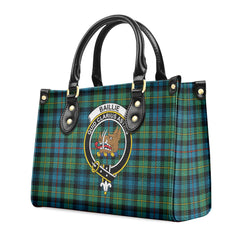 Baillie Ancient Tartan Crest Leather Handbag