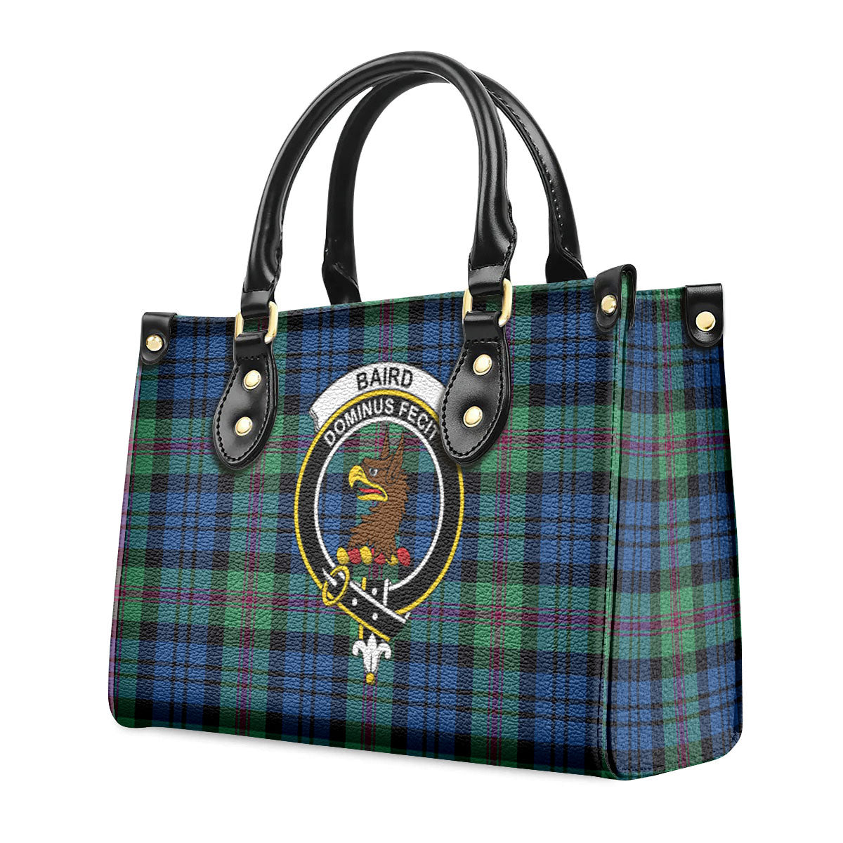 Baird Ancient Tartan Crest Leather Handbag