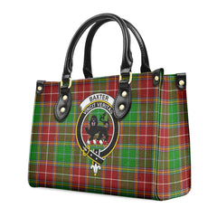 Baxter Modern Tartan Crest Leather Handbag