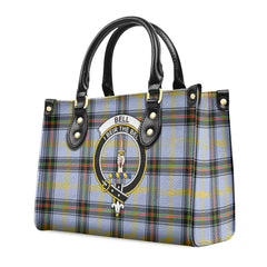 Bell of the Borders Tartan Crest Leather Handbag