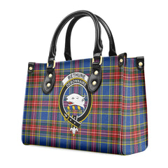 Bethune Modern Tartan Crest Leather Handbag