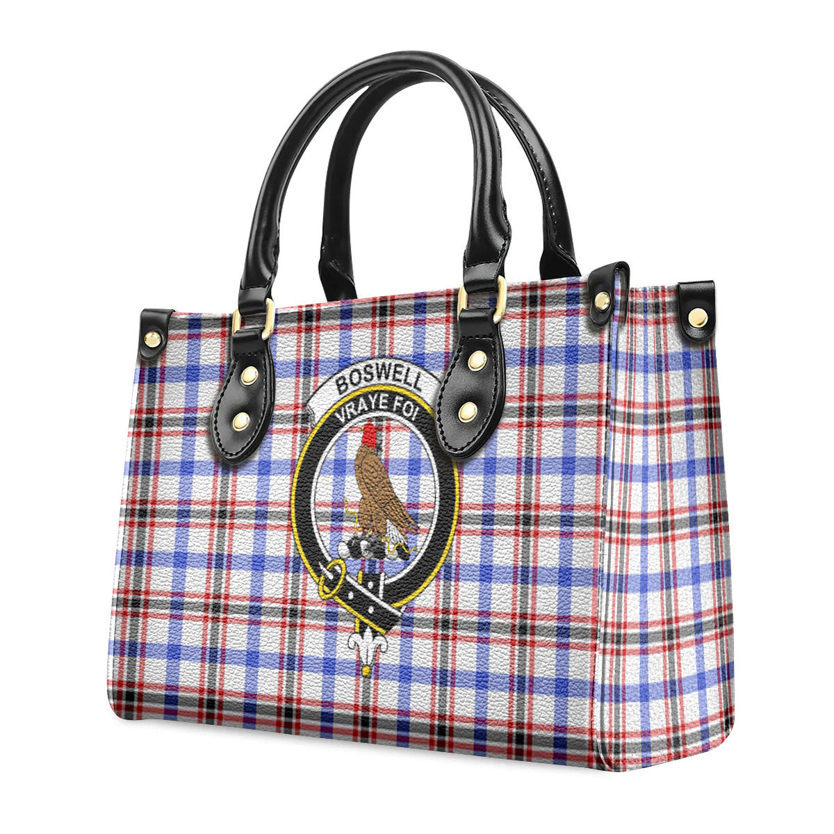 Boswell Modern Tartan Crest Leather Handbag