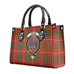 Bruce Modern Tartan Crest Leather Handbag