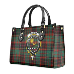 Buchan Ancient Tartan Crest Leather Handbag