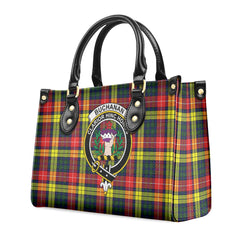 Buchanan Modern Tartan Crest Leather Handbag