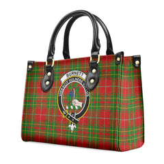 Burnett Ancient Tartan Crest Leather Handbag