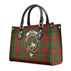 Burnett Tartan Crest Leather Handbag